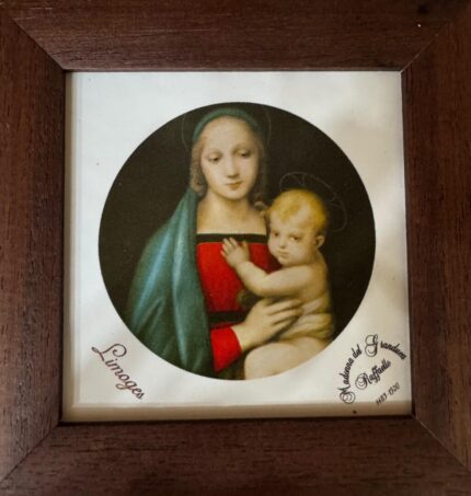 Quadro Protezione Madre Figli@ Limoges versione 2 con cornice in legno diversi colori